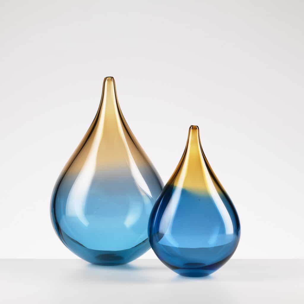 Hand blown Two tone Dew Drop